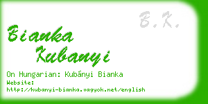 bianka kubanyi business card