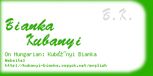 bianka kubanyi business card